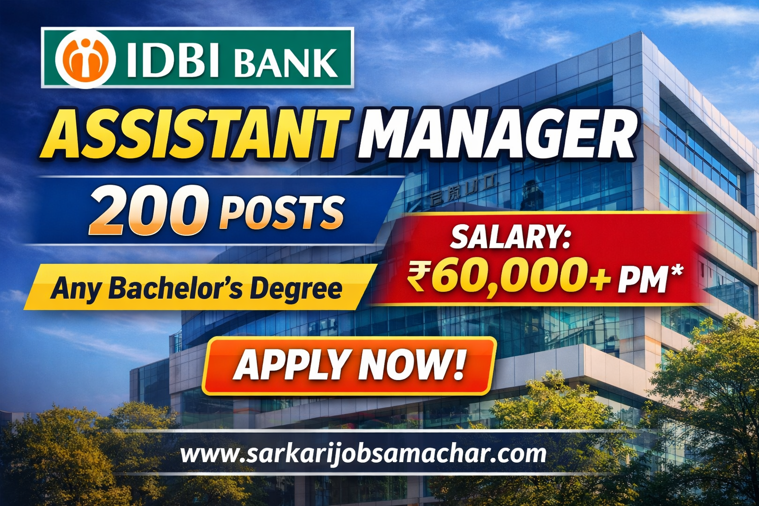 IDBI Bank Assistant Manager (Grade A) Recruitment 2026 – Apply Online for 200 Posts